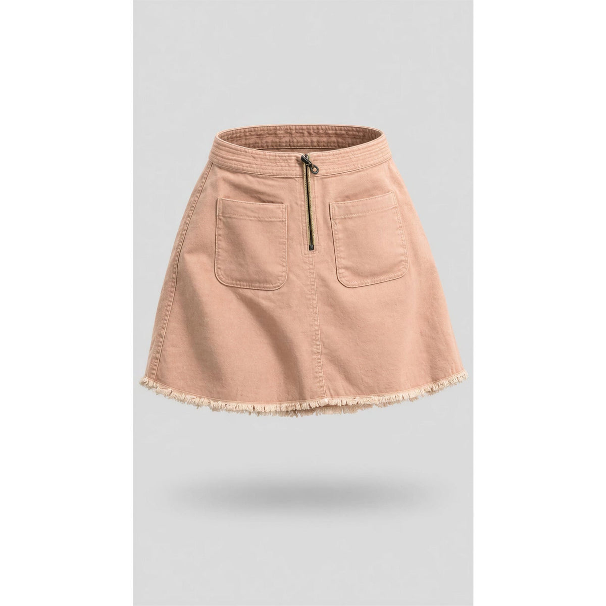 Madewell Peach Denim A-Line Frayed Hem Mini Skirt Size 4
