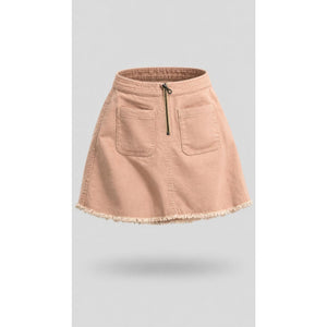 Madewell Peach Denim A-Line Frayed Hem Mini Skirt Size 4