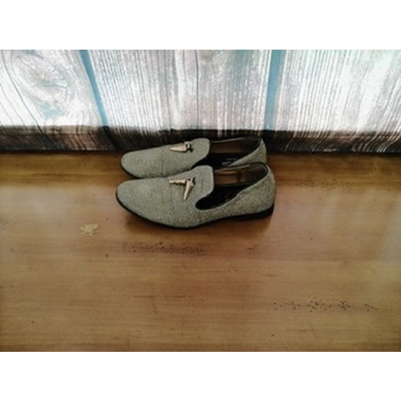 Giorgio Brutini Men's Silver Glitter Loafers Slip-On 8M