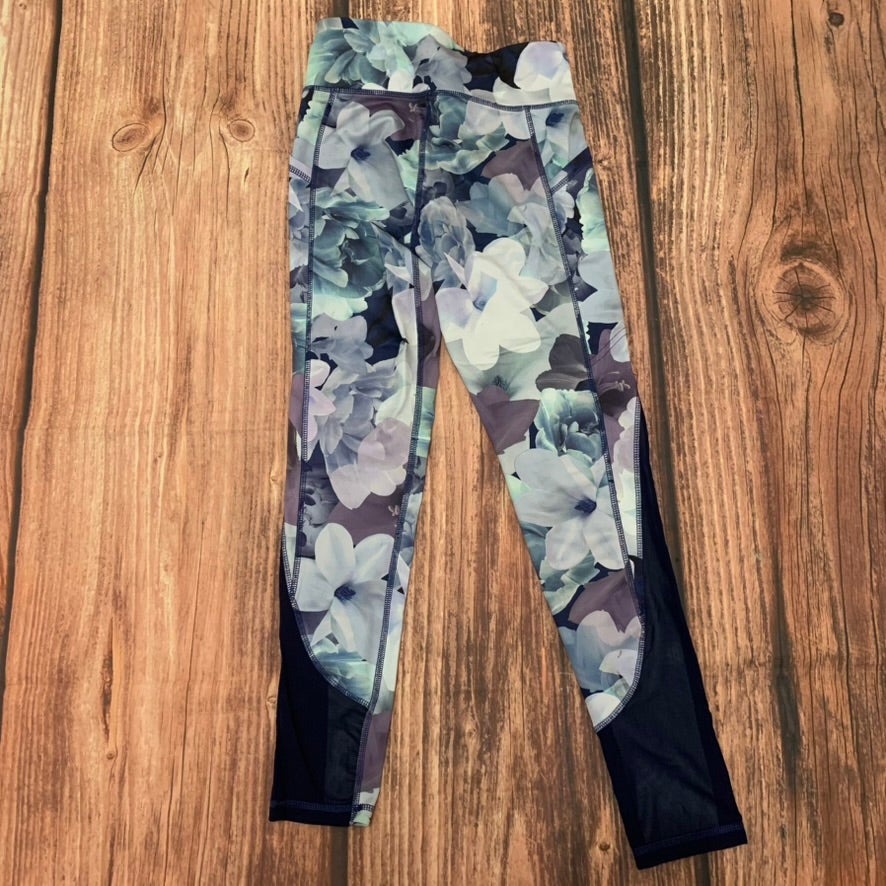 Old Navy Active Girls Leggings Size Large Floral Print High Rise