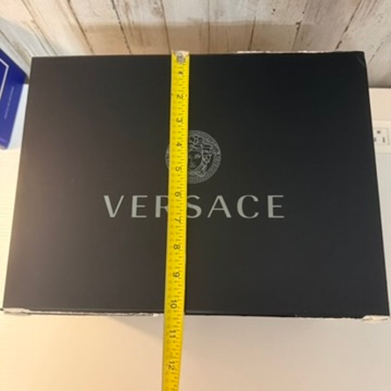 Versace Matte Black Magnetic Gift Storage Box Silver Medusa Log DAMAGED