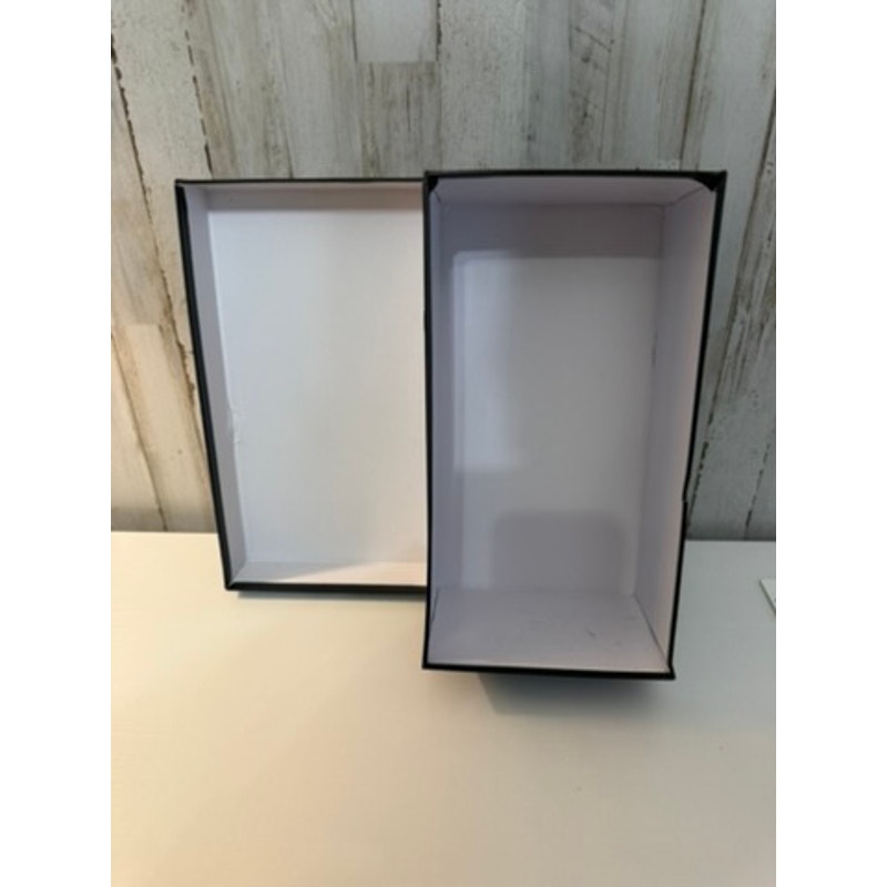 Gucci Black & White Logo Shoe Gift Storage Box With Lid Empty 12x6