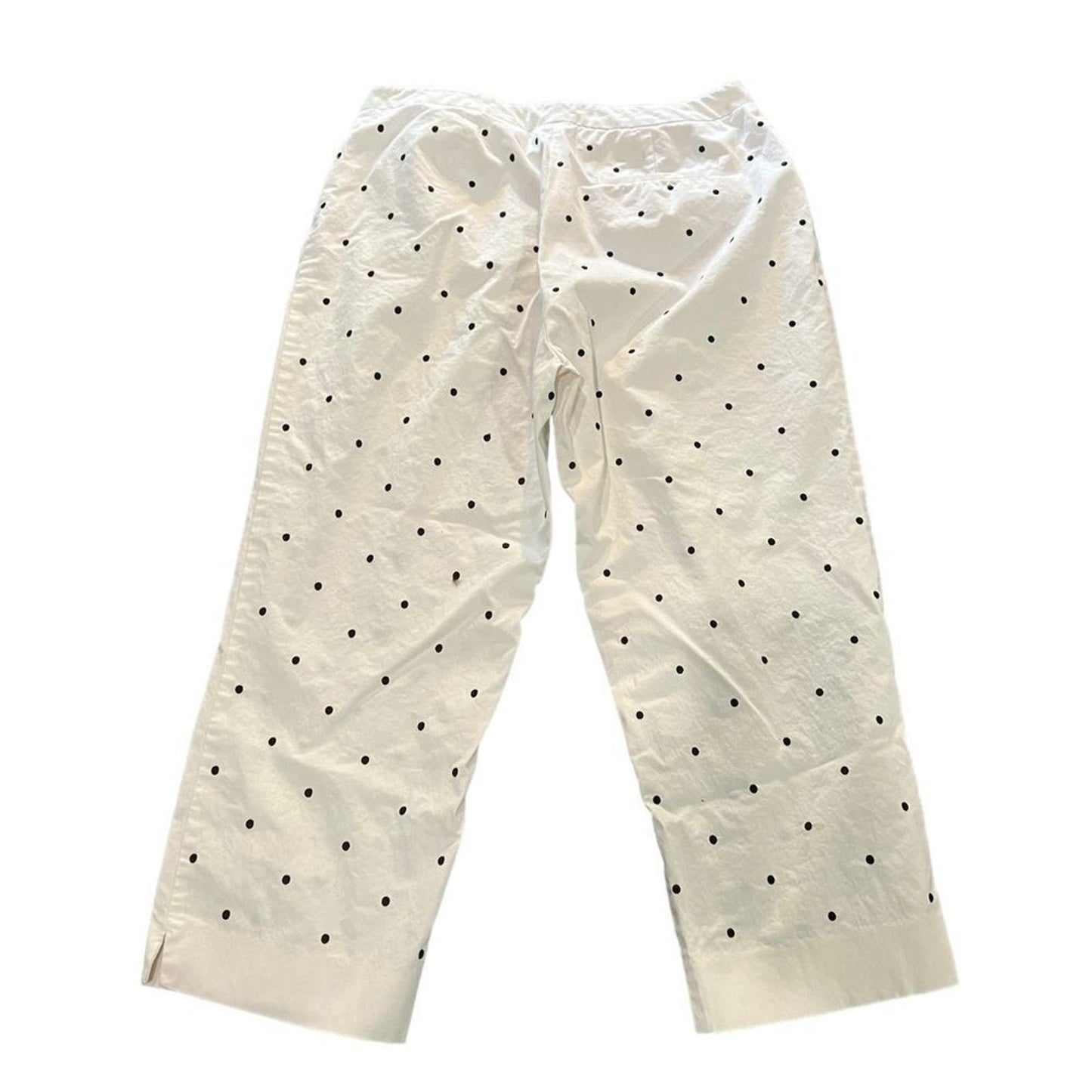 EP Pro Pants Women's 10 White Capri Golf Stretch Embroidered Polka Dot Pants