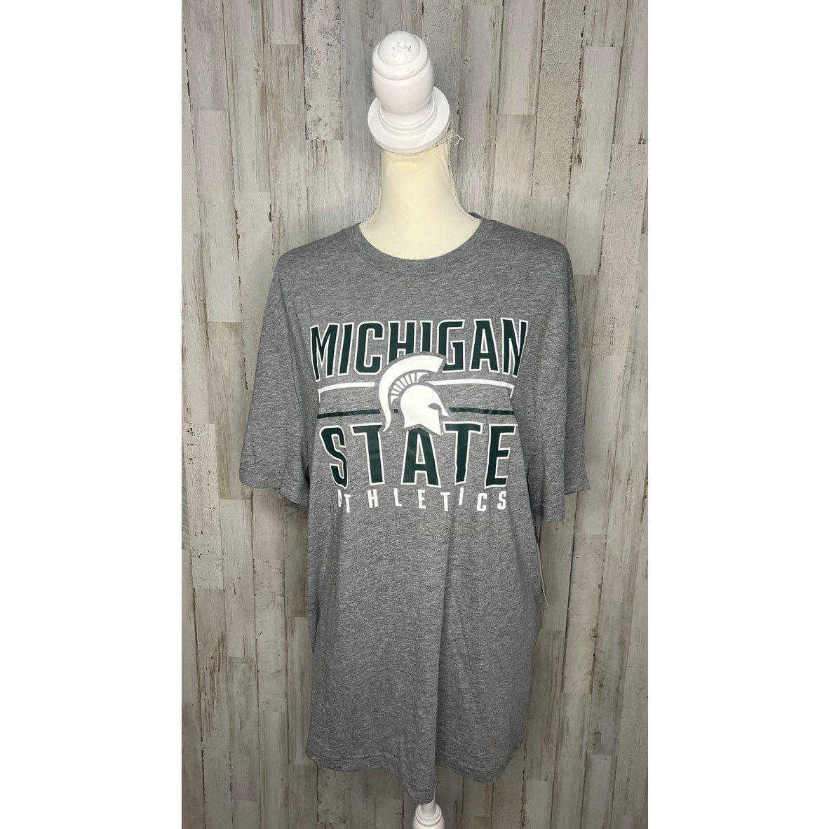 NWT Michigan State Spartans Men's XL Heather Gray T-Shirt Short Sleeve