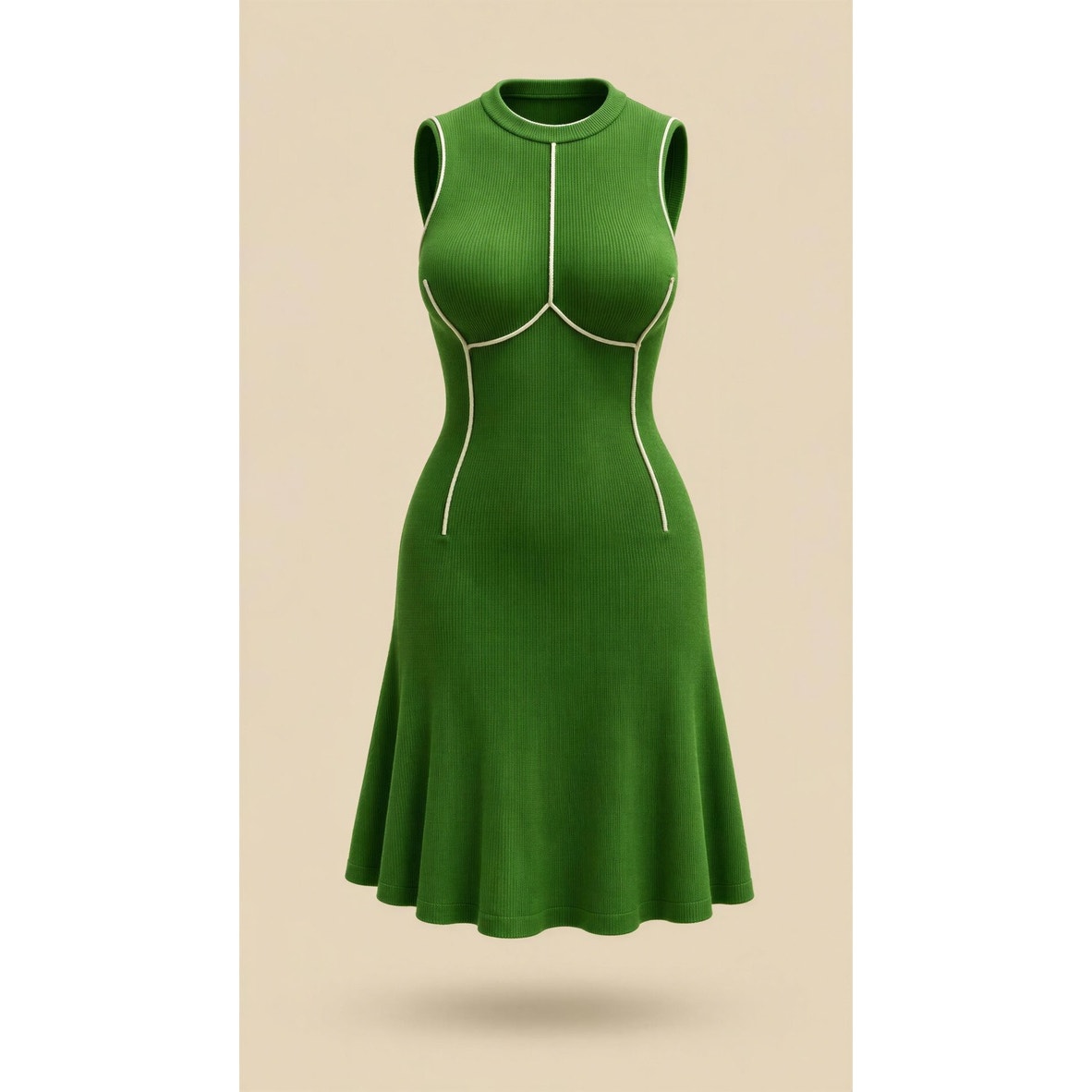 Urban Outfitters Deja Mini Dress Womens Large Green Ribbed