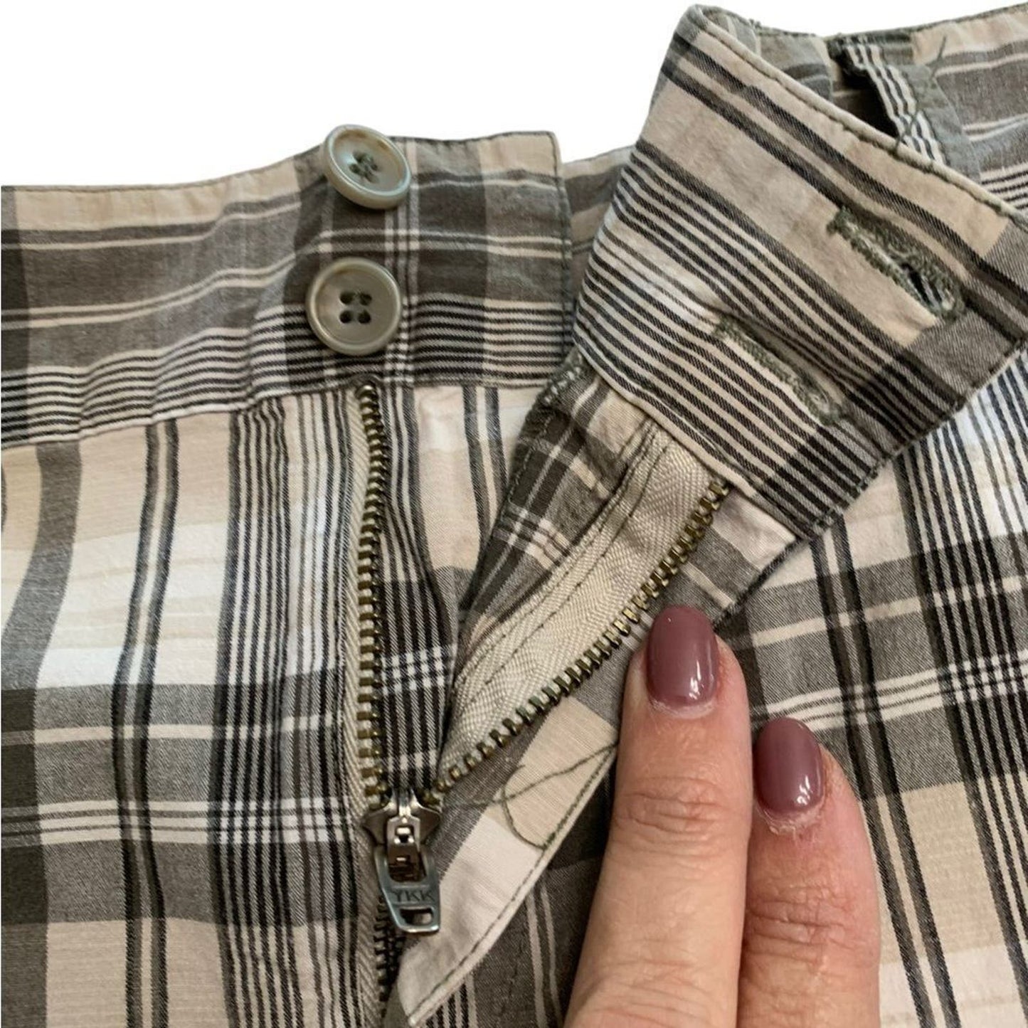 Twill Grey Plaid Golf Bermuda Shorts 12