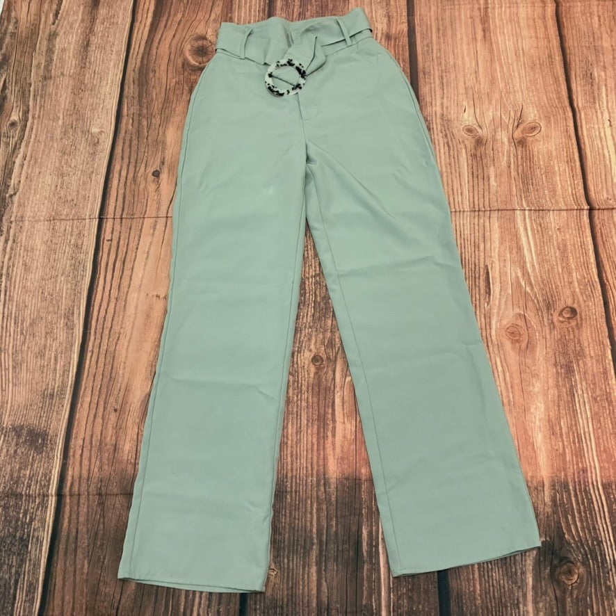 Missguided Pants Womens Size 6 Seafoam Green Belted