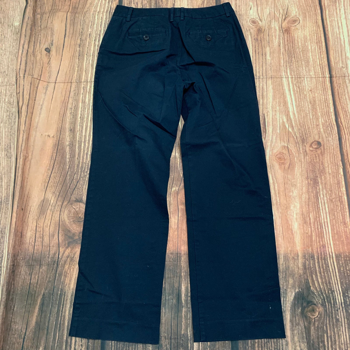 Talbots Petites Navy Stretch Straight Leg Pants Size 8
