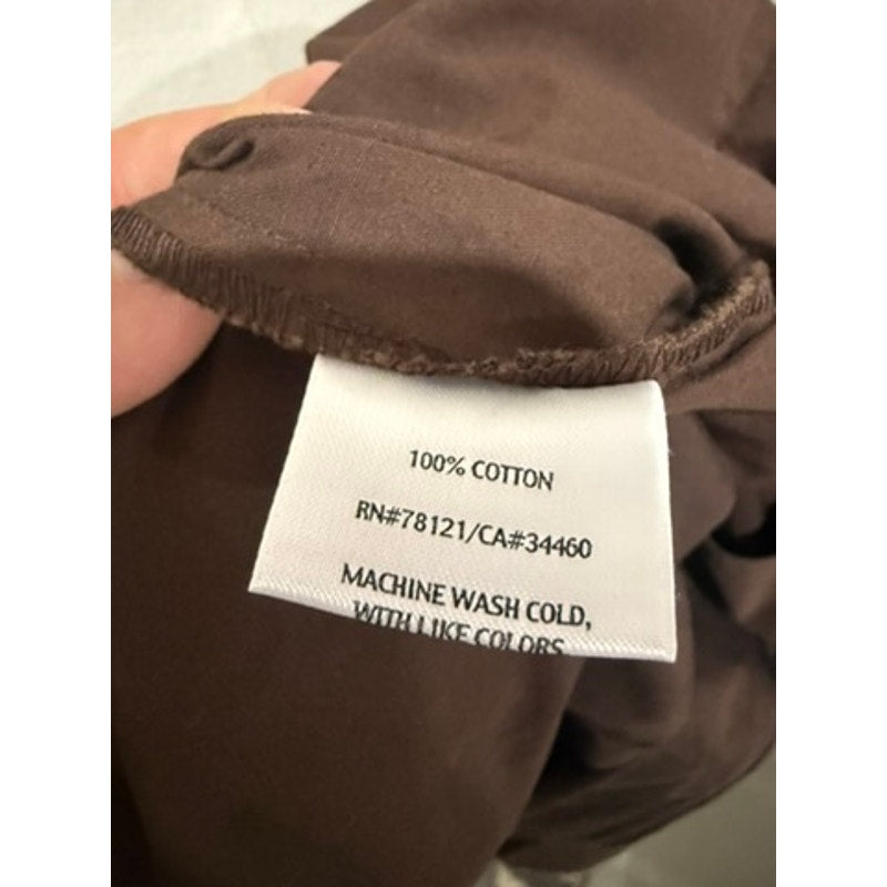 Eileen Fisher Jacket Womens Plus 1X Brown Full Zip Stand Collar Pockets