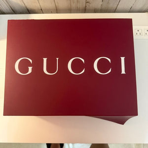 Gucci Large Burgundy Red Gift Box w/ Lid White Logo Packaging DAMAGED