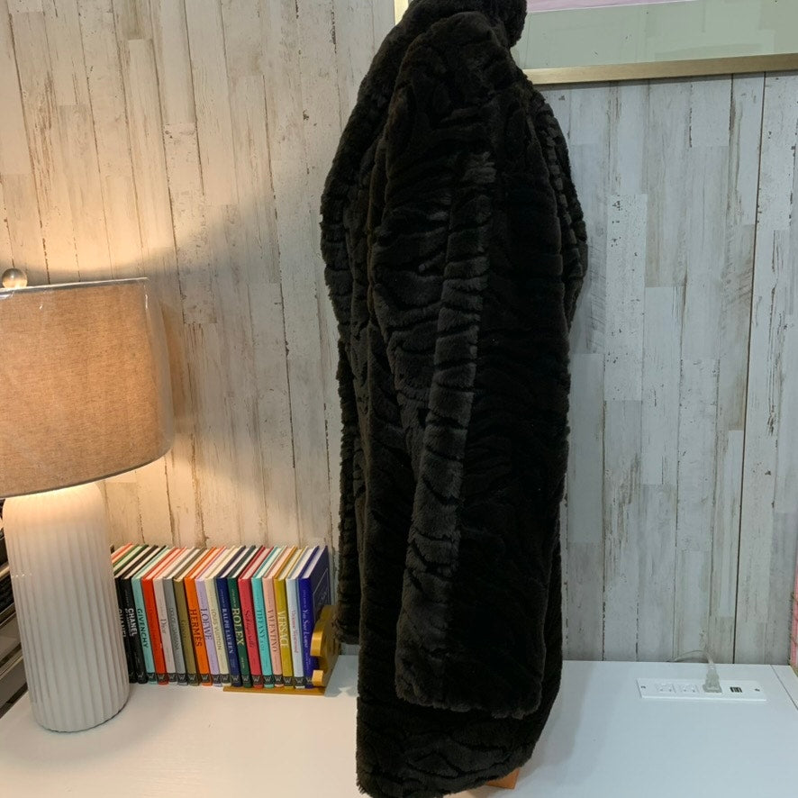 Mia Moda Coat Womens Size S Brown Textured Long Lined