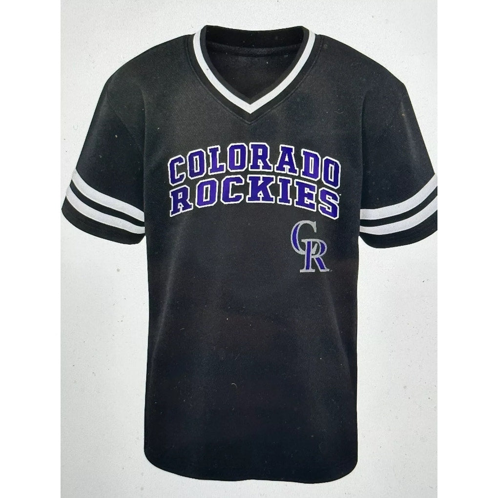 NWT Colorado Rockies Toddler Pullover V-Neck Jersey Size 4T  Black Short Sleeve