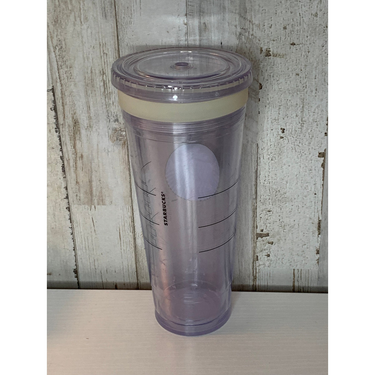 Starbucks Reusable Cold Cup Tumbler Clear Purple Translucent Venti 24oz