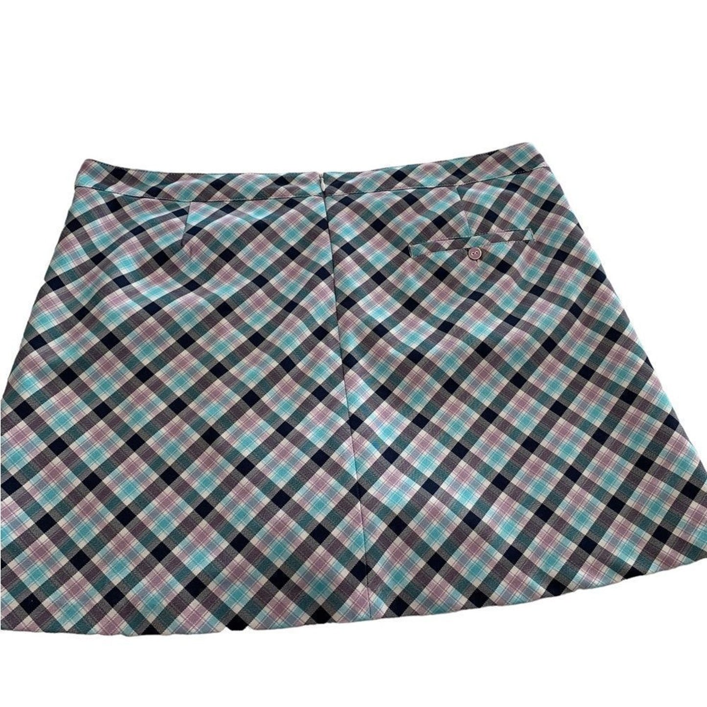Lady Hagen Skort Womens Size 14 Plaid Blue Teal Purple Golf Tennis Side