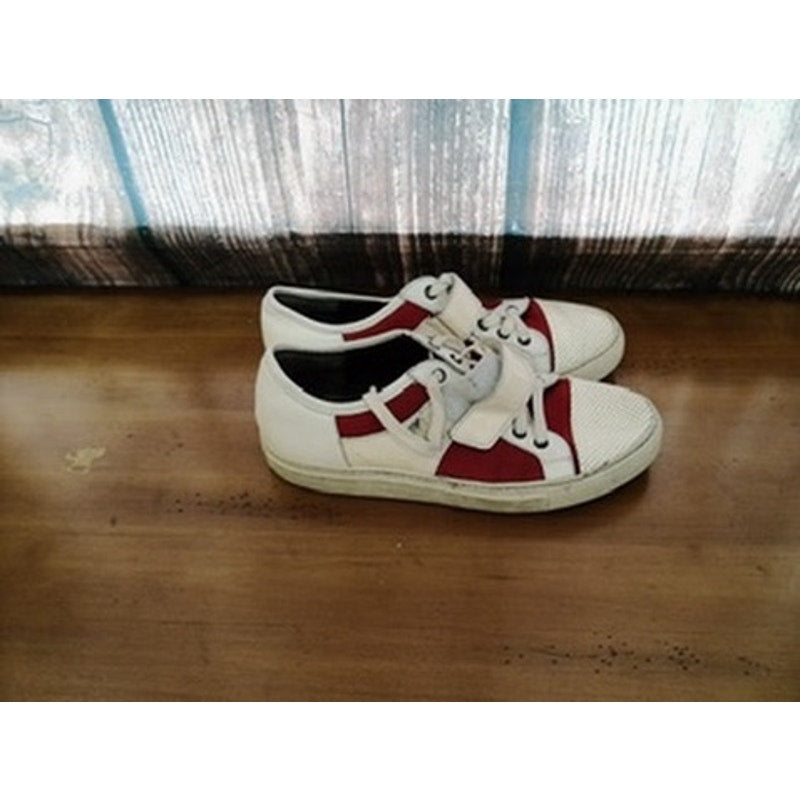 Lanvin Sneakers Womens EU 38 White Red Colorblock Size 8.5
