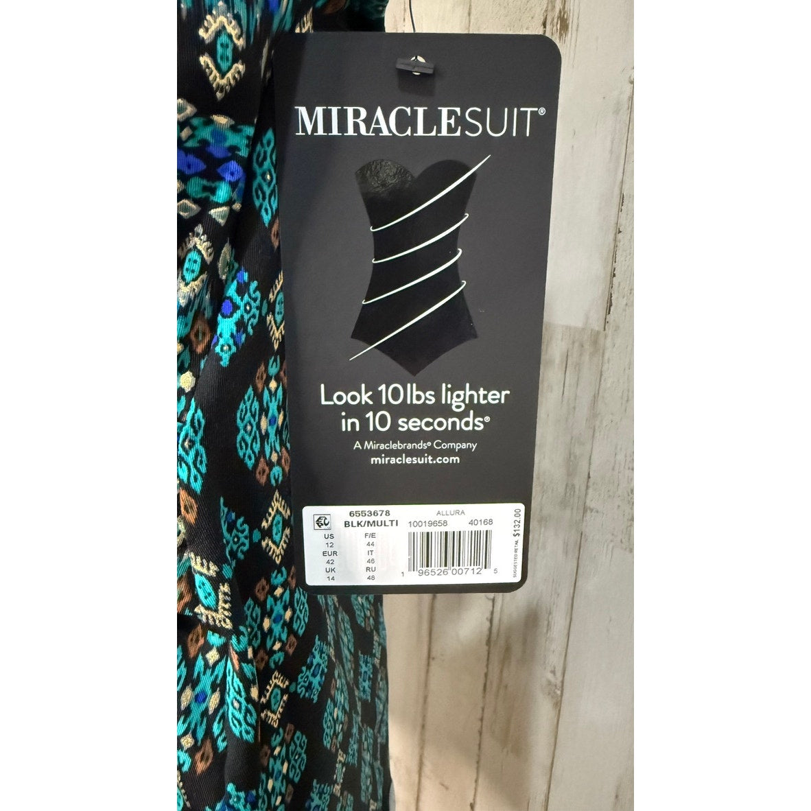 NWT Miraclesuit Women's Blue Tankini Top 12 Slimming Adjustable Straps