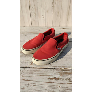 Vans Classic Slip-On Sneakers Womens Size 7 Racing Red Skate Casual Shoes