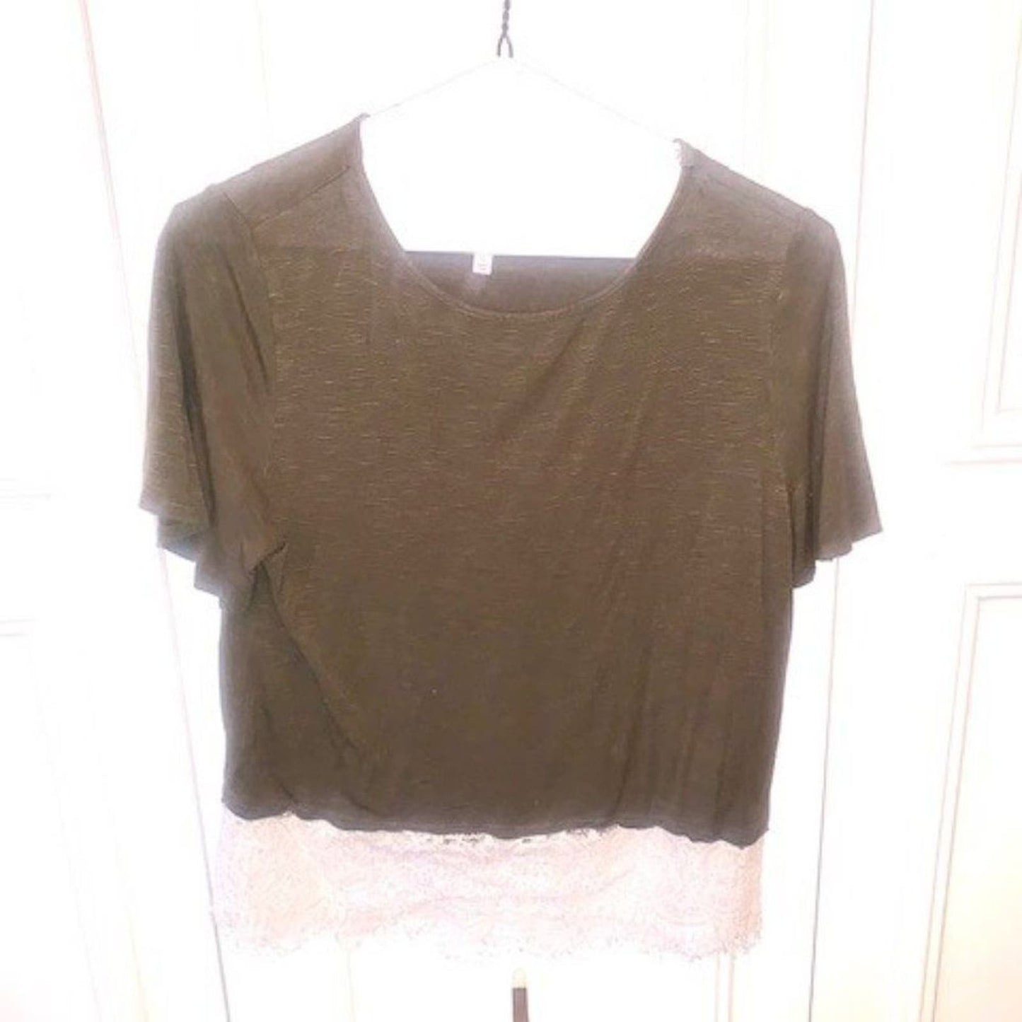 Olive Green lace top L