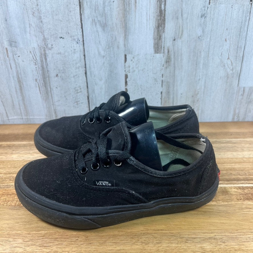 Vans All Black Kids Size 1.5 Low Top Lace Up Sneakers