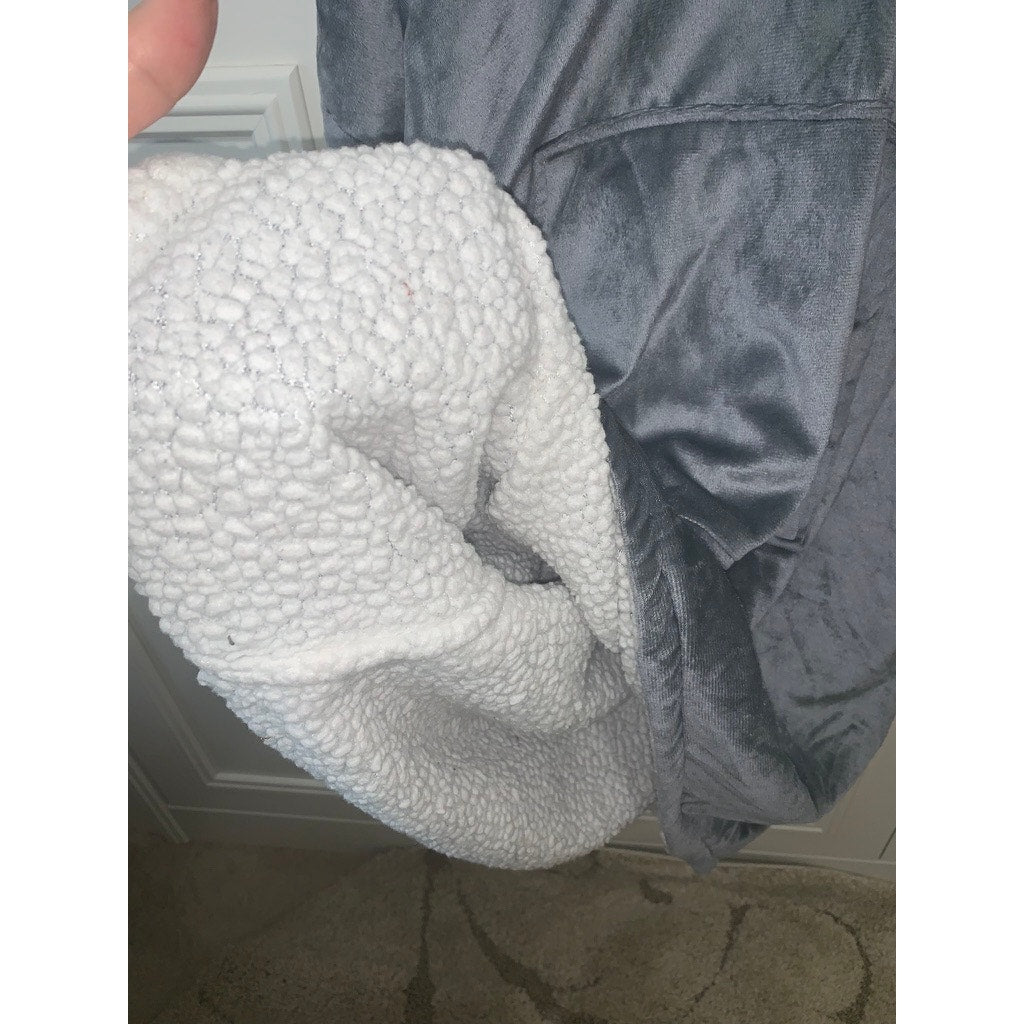 Unbranded Wearable Blanket Hoodie Unisex One Size Gray Sherpa Robe