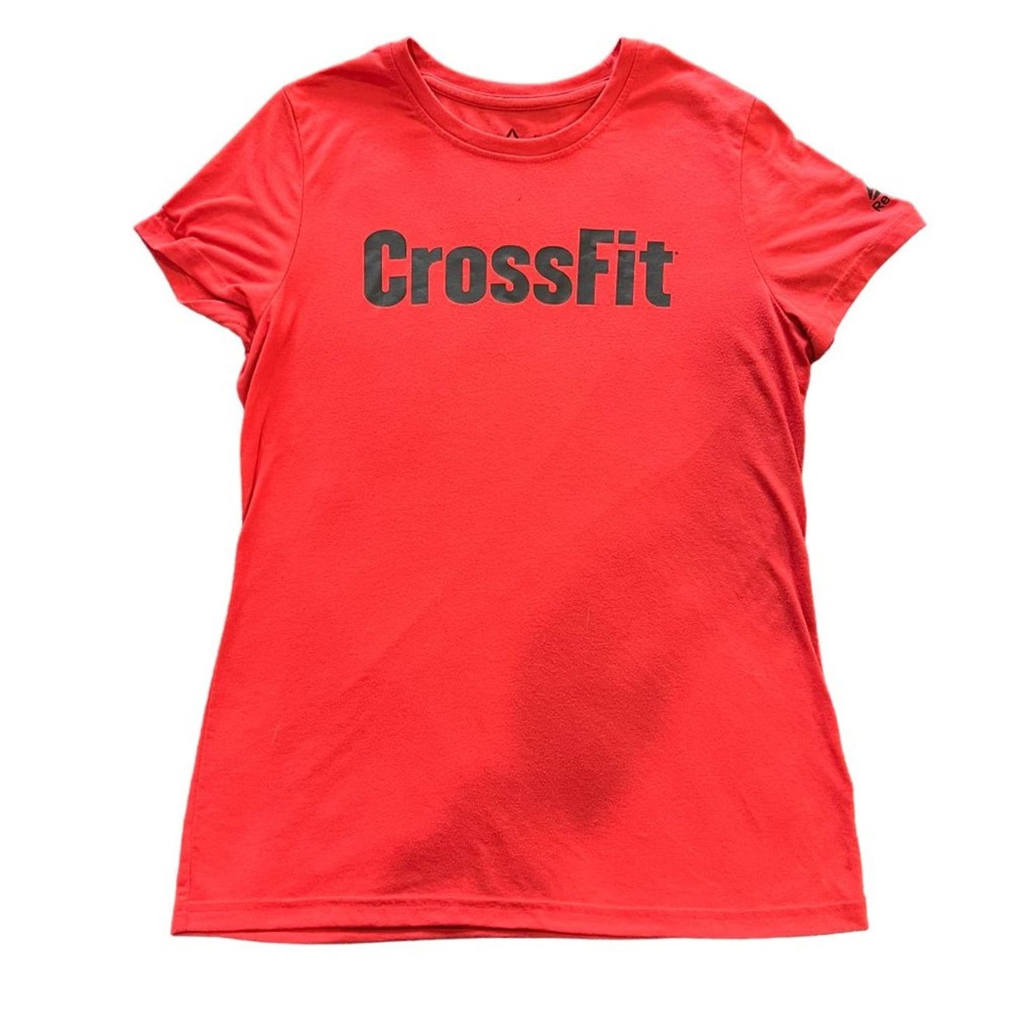 Reebok Women's Large Red Crossfit Speedwick Fitted Short Sleeve Workout T-Shirt