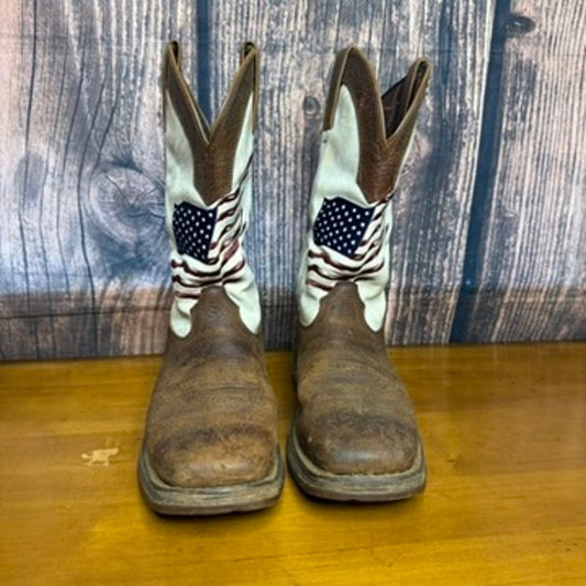 Durango Lady Rebel Women's Western Boots 7.5W Brown Flag Embroidery