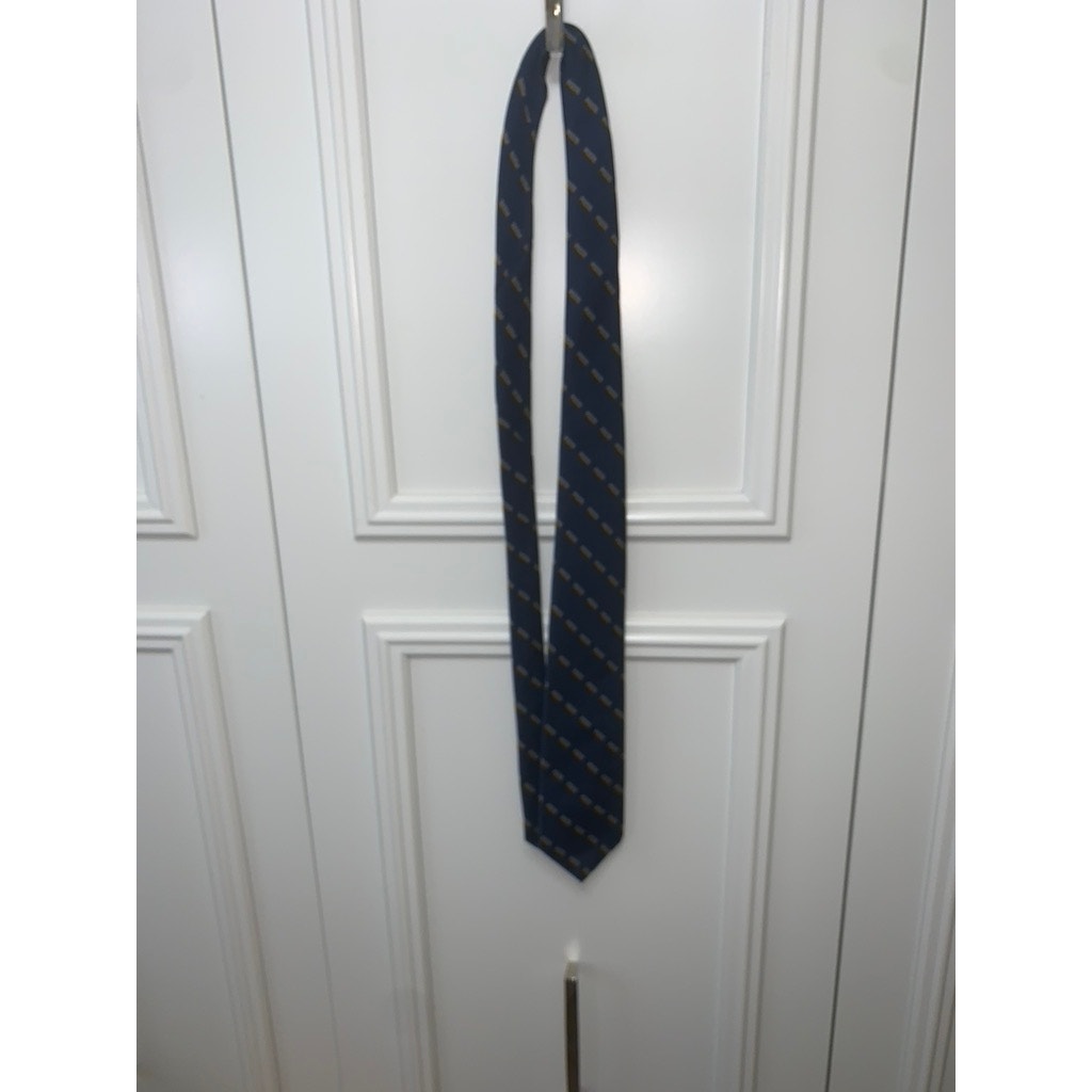 Career Cravats Men's Blue Geometric Pulte Tie Classic Width & Length