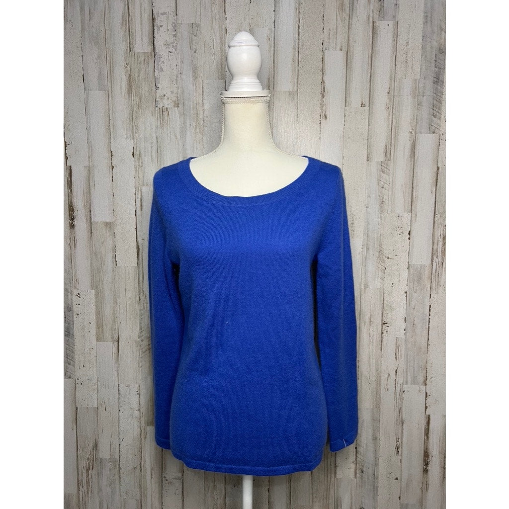 Talbots Women's Blue Cashmere Crewneck Sweater Size Small Long Sleeve