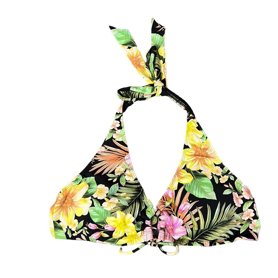 Gibson Latimer Women's Medium Floral Print Halter Bikini Set Swimwear