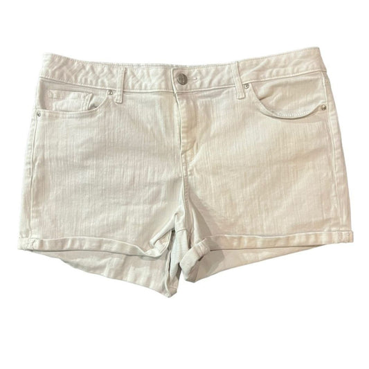 Jessica Simpson White Forever Roll Cuff Shorts Size 32