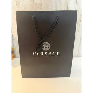 Versace Black Shopping Gift Bag Medusa Logo Rope Handles Boutique Tote