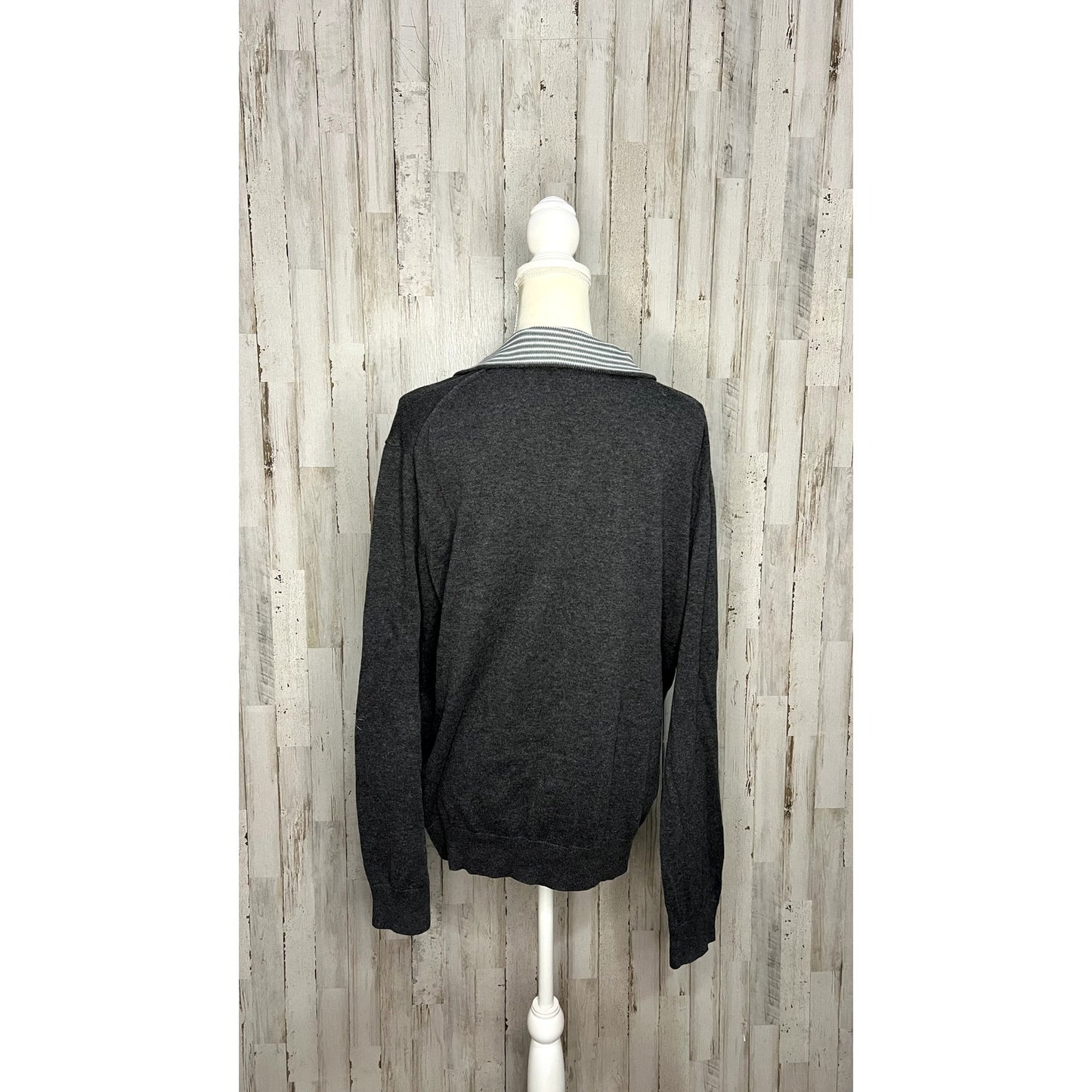 Banana Republic Men's Large Gray Quarter-Zip Pullover Sweater