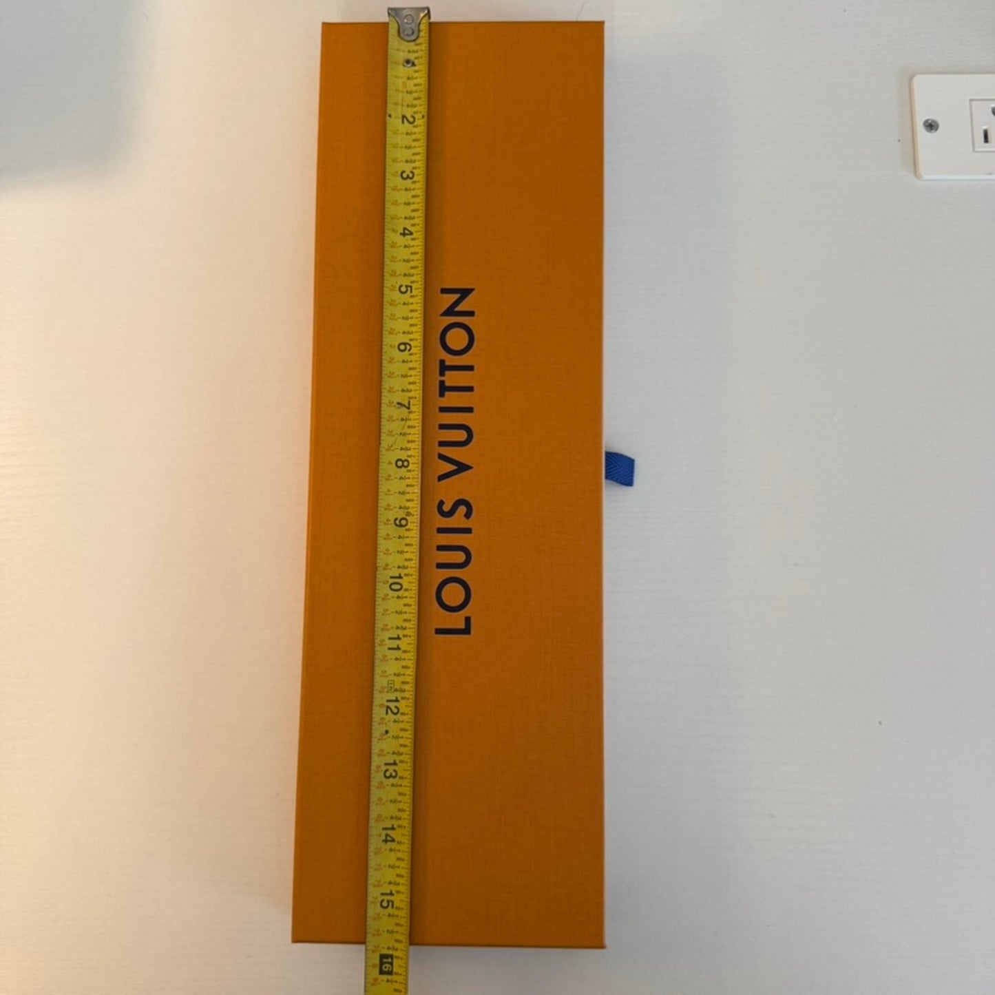 Louis Vuitton Orange Drawer-Style Gift Presentation Box Blue Ribbon Pull