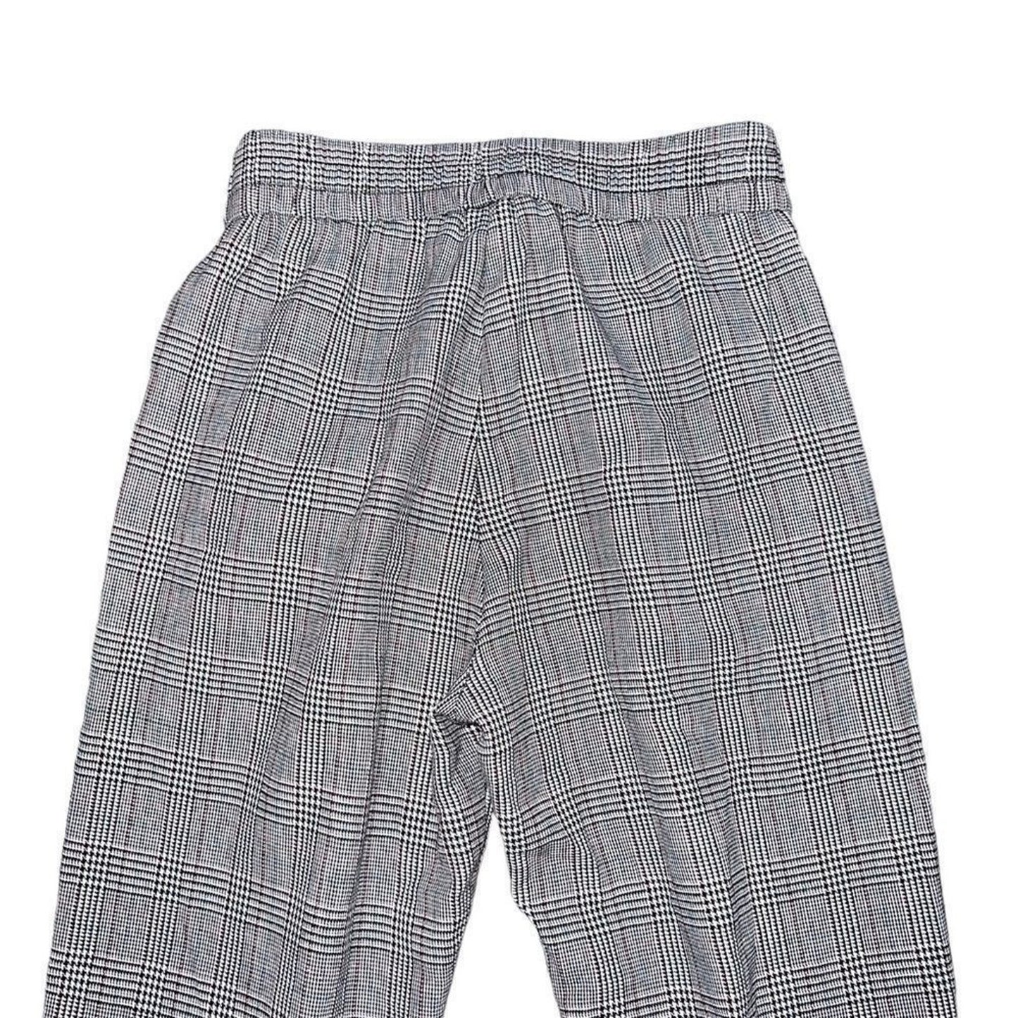 Fashion Nova Pants Womens Size Small Gray Black Plaid Pull On Straight Leg