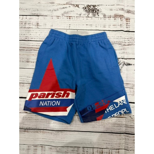 Parish Nation Kids Blue Graphic Board Shorts Size 10-12 Beach Casual