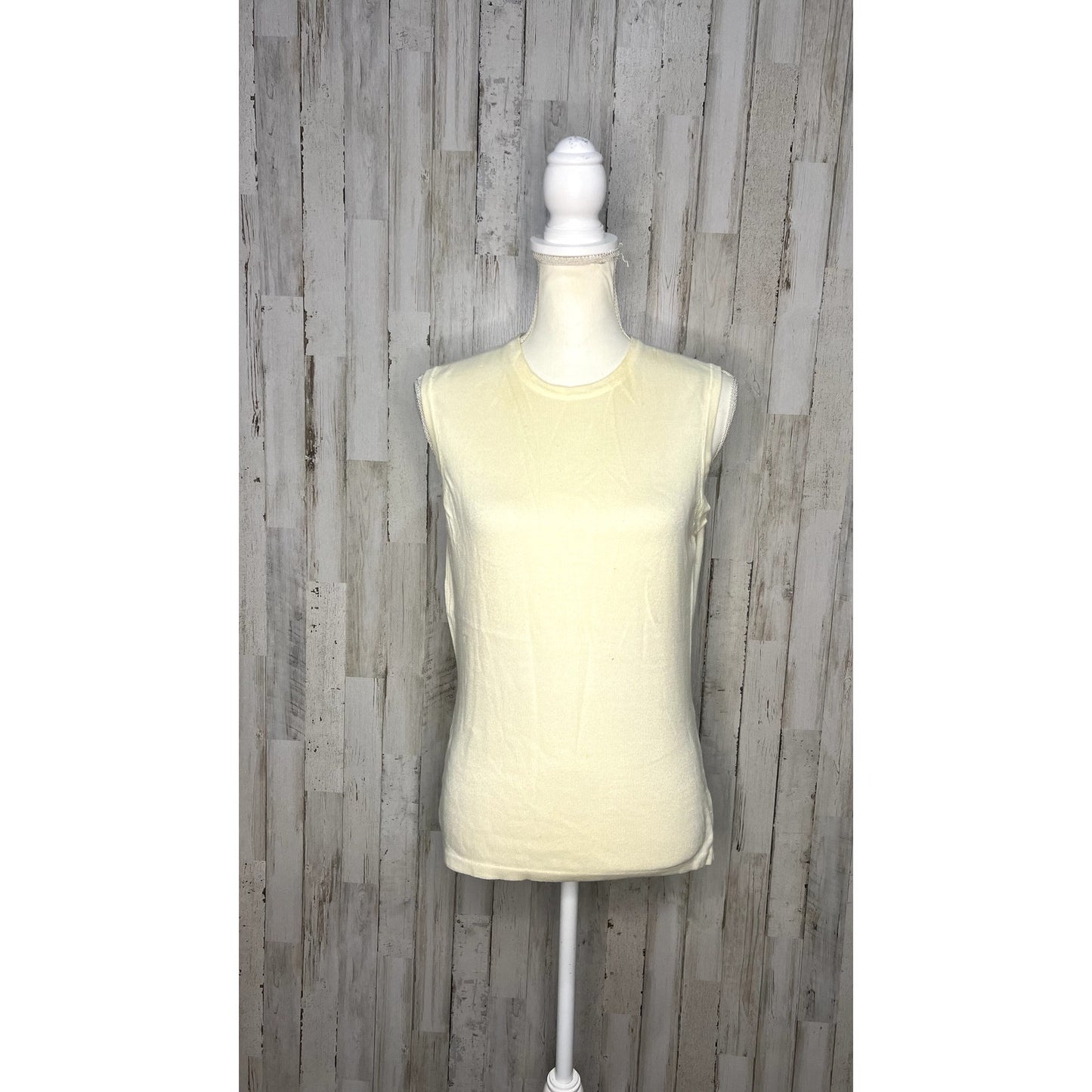 Casual Corner Women's Sleeveless Knit Tank Top Yellow Size Large