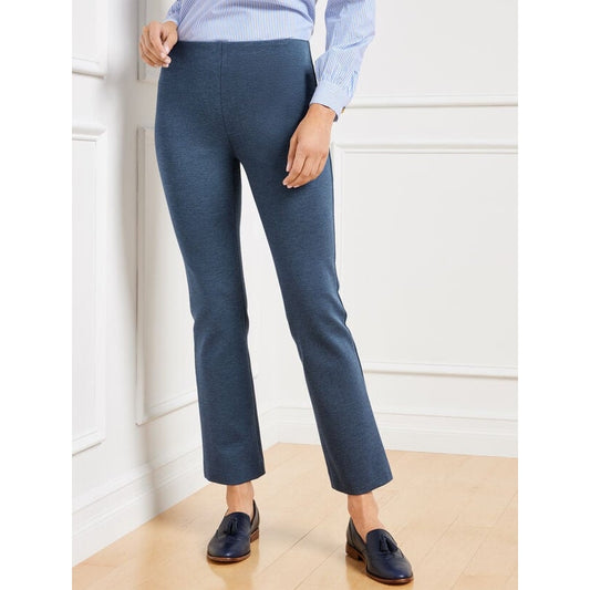 Talbots Blue Denim Heather Pull-On Montauk Pants Women's 8