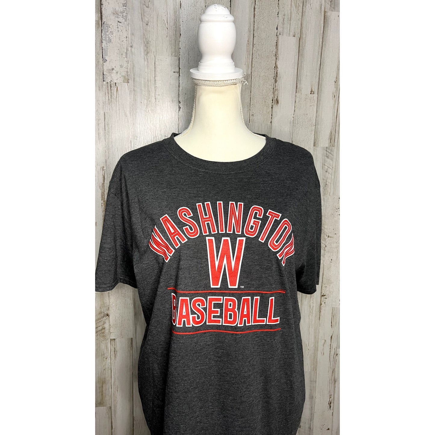 NWT Washington Nationals Men's Large Charcoal Gray Baseball T-Shirt Short Sleeve