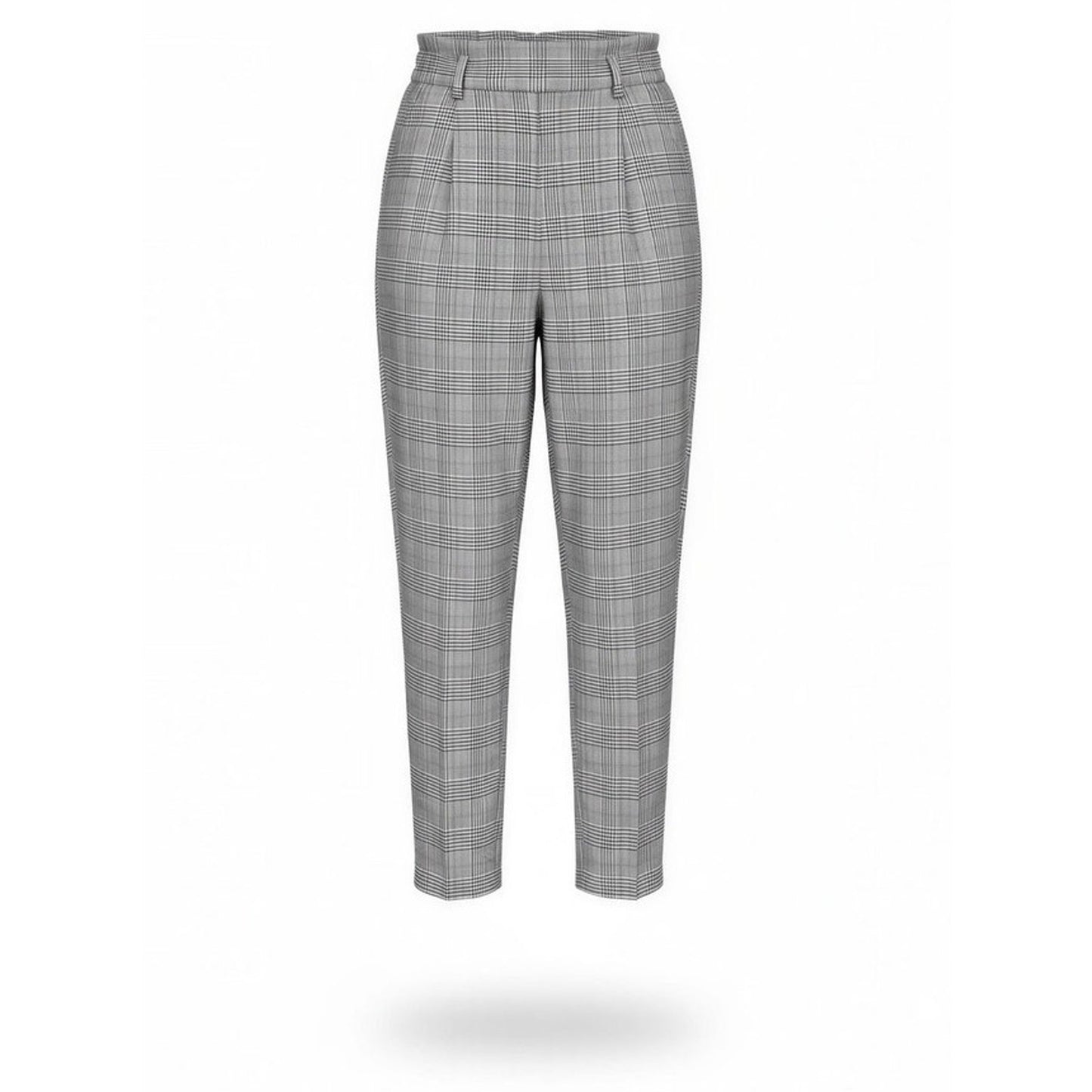 Fashion Nova Pants Womens Size Small Gray Black Plaid Pull On Straight Leg