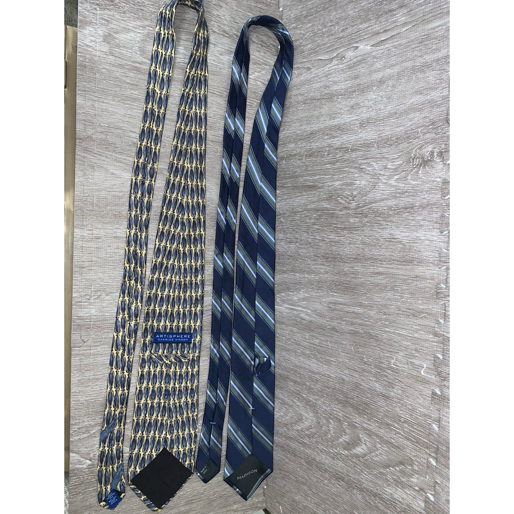 5 Piece Designer Silk Necktie Set Geometric Multicolor Men's Formal