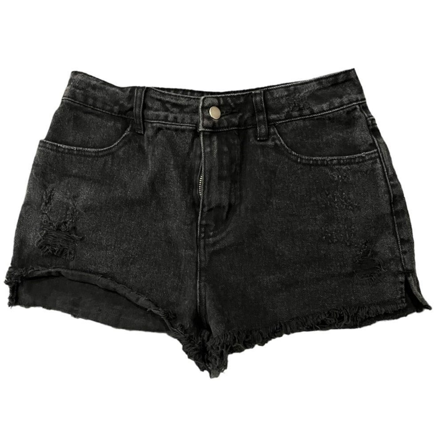 Honey Punch Cut-Off Shorts Womens Size Small Black Washed High Rise