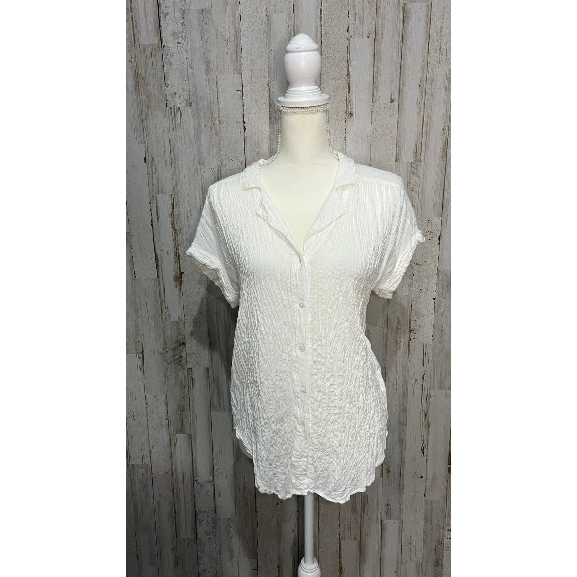 Jane & Delancey Women's Cap Sleeve Gauze Blouse White Size Small Casual Summer