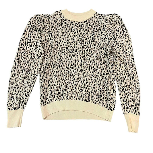 Who What Wear Leopard Print Mock Neck Pullover Sweater Women's Medium