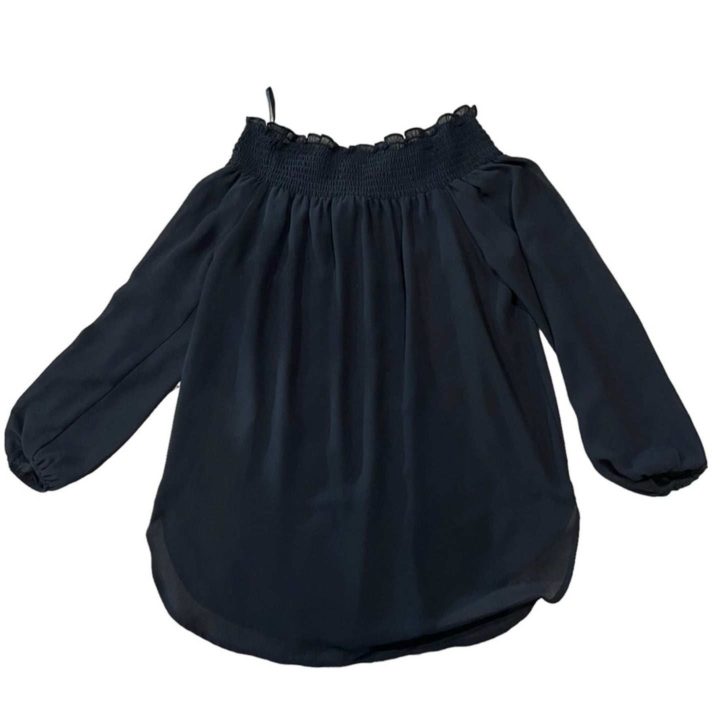 Michael Kors Off The Shoulder Navy Blue Women's Blouse Size Small