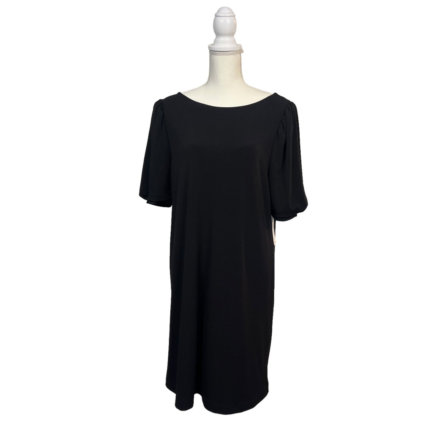 NWT Chico's Women's Black Puff Sleeve Knee Length Dress 2 Casual Formal