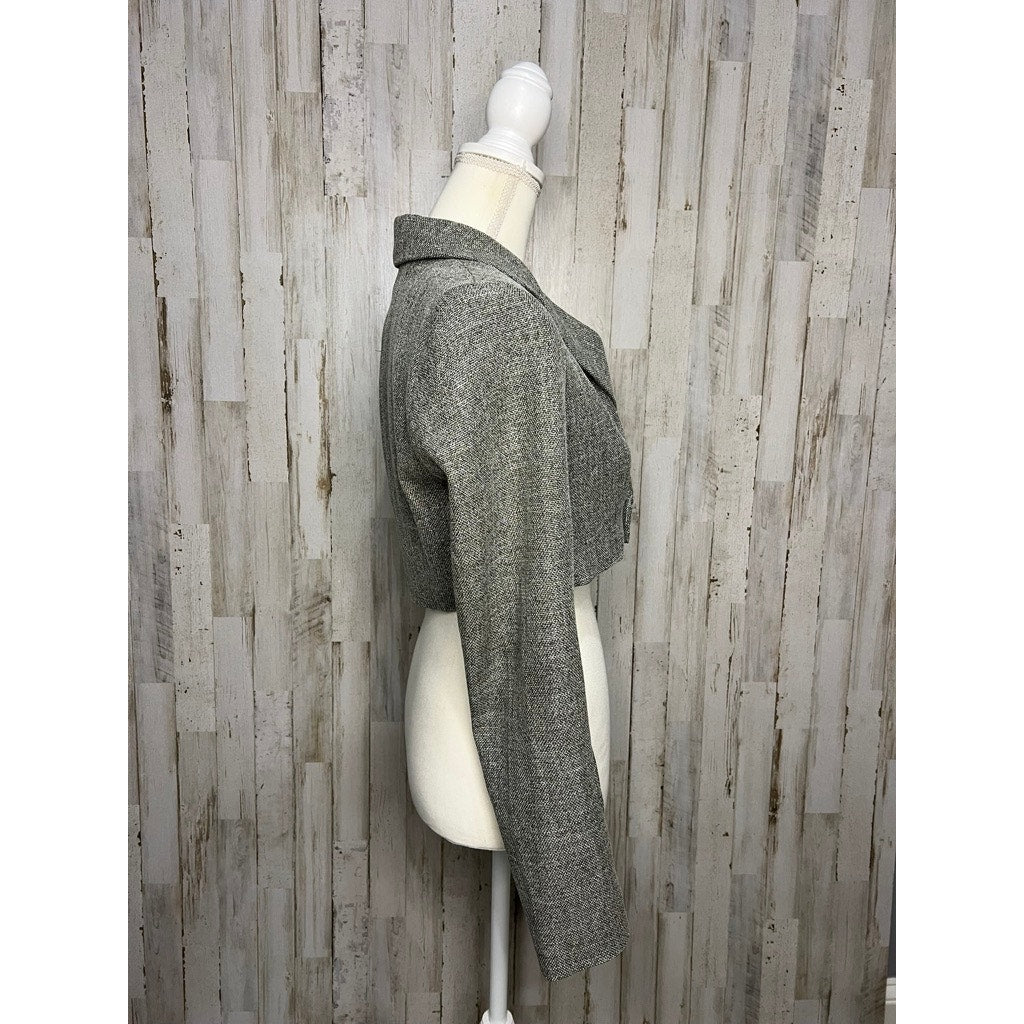 House of Harlow 1960 Women's XS Gray Cropped Tweed Jacket