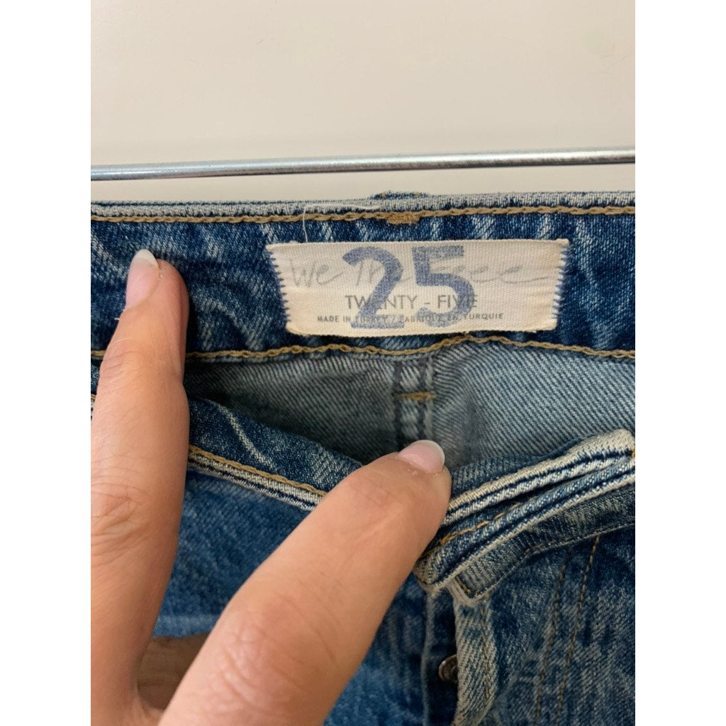 We The Free Jeans Women's High Waist Straight Leg Denim Jeans Blue Size 25