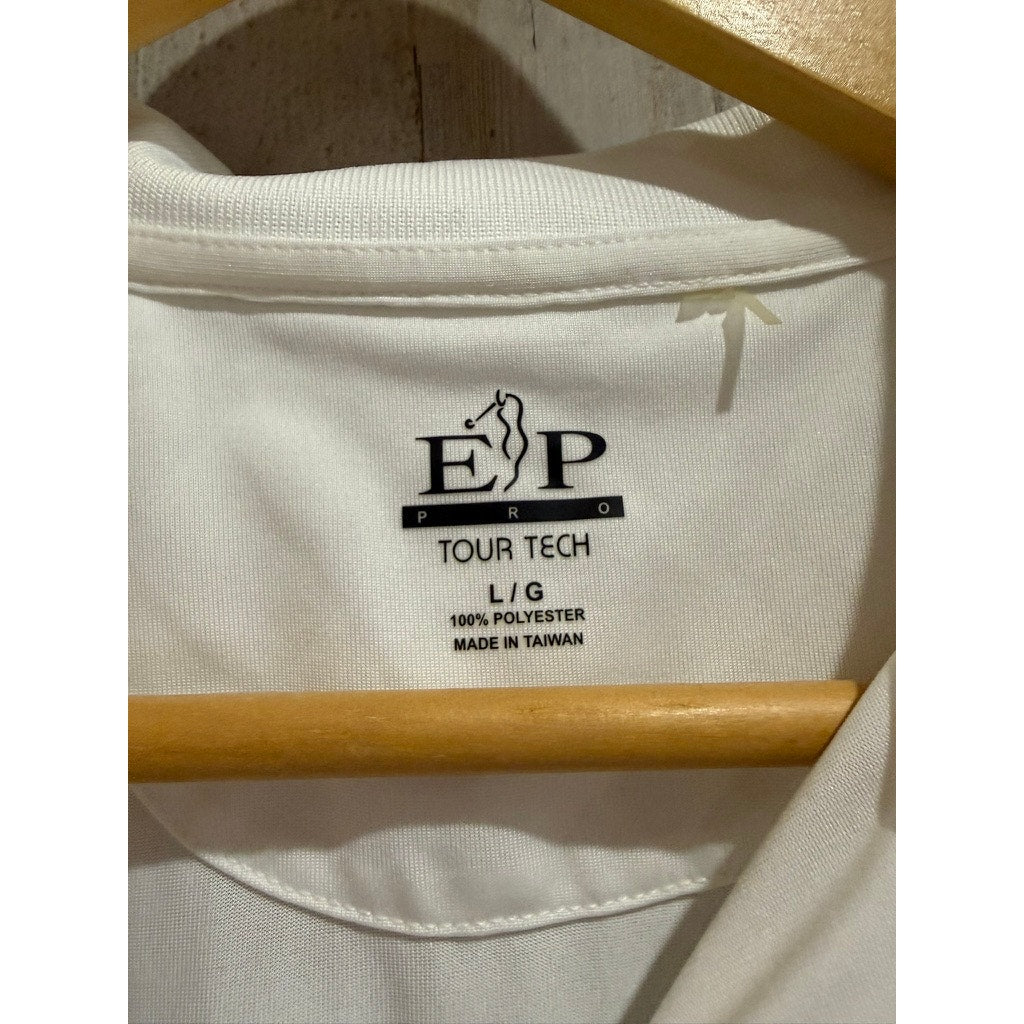 EP PRO Polo Shirt Womens Size Large White Short Sleeve Golf Trump Crest