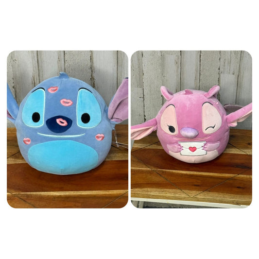 NWT Disney Squishmallows Lilo & Stitch Valentine's Day Plush Set 8"