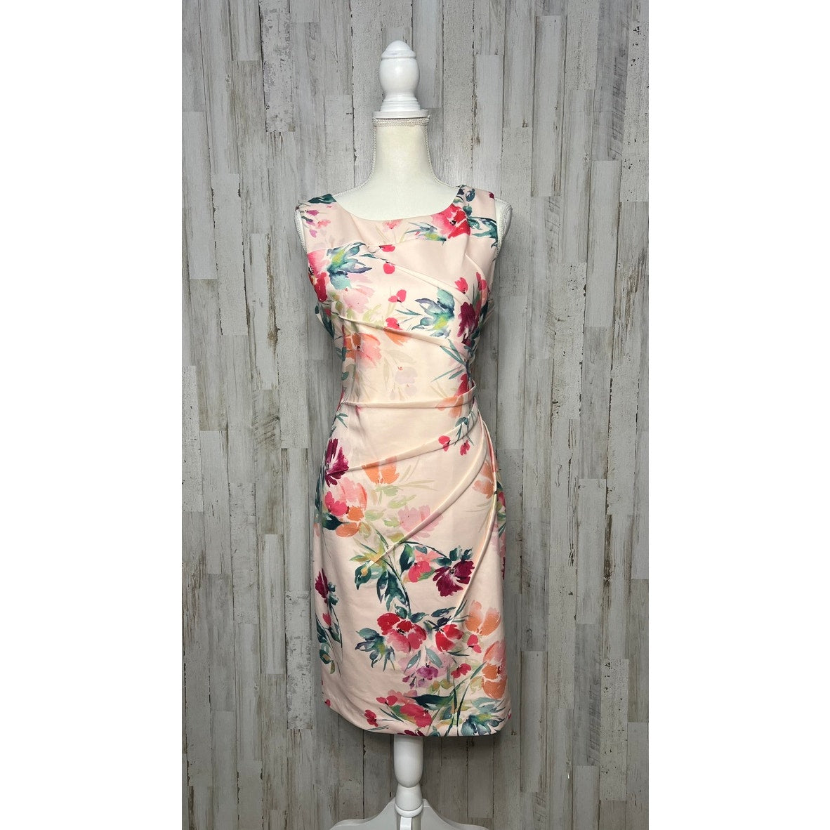 Calvin Klein Women's Floral Sheath Dress Size 12 Knee Length Formal